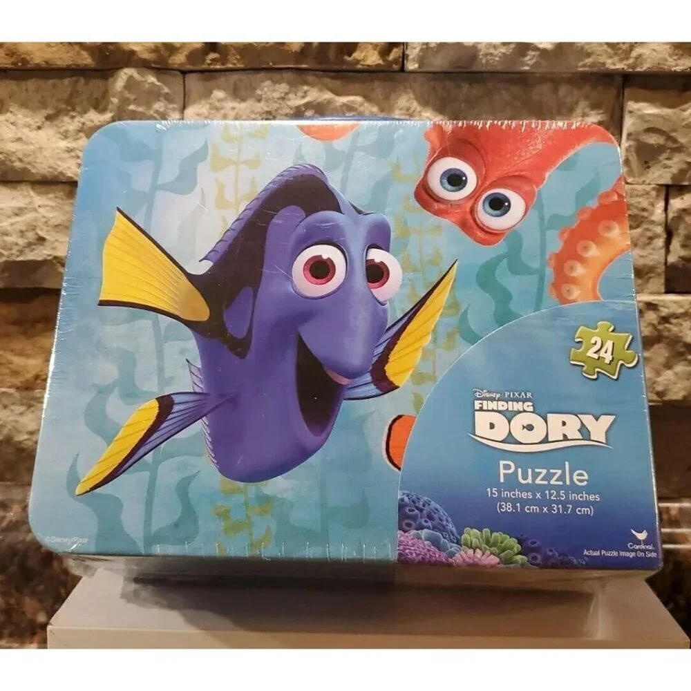Disney Pixar Finding Dory Tin Lunchbox and 24 PCS Puzzle NEW